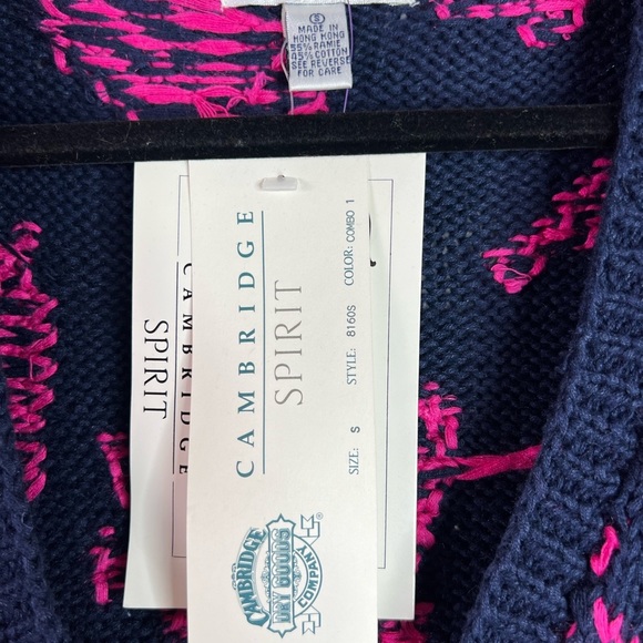 Cambridge Spirit Vintage Deadstock Blue & Pink Floral Print Cardigan Size Small - Picture 6 of 6